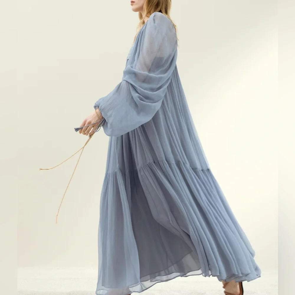 RHINESTONE-EMBELLISHED CHIFFON DRESS - Picture 4 of 4